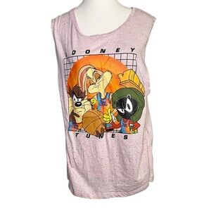 Looney Tunes Pink Space Jam Graphic Tank Top